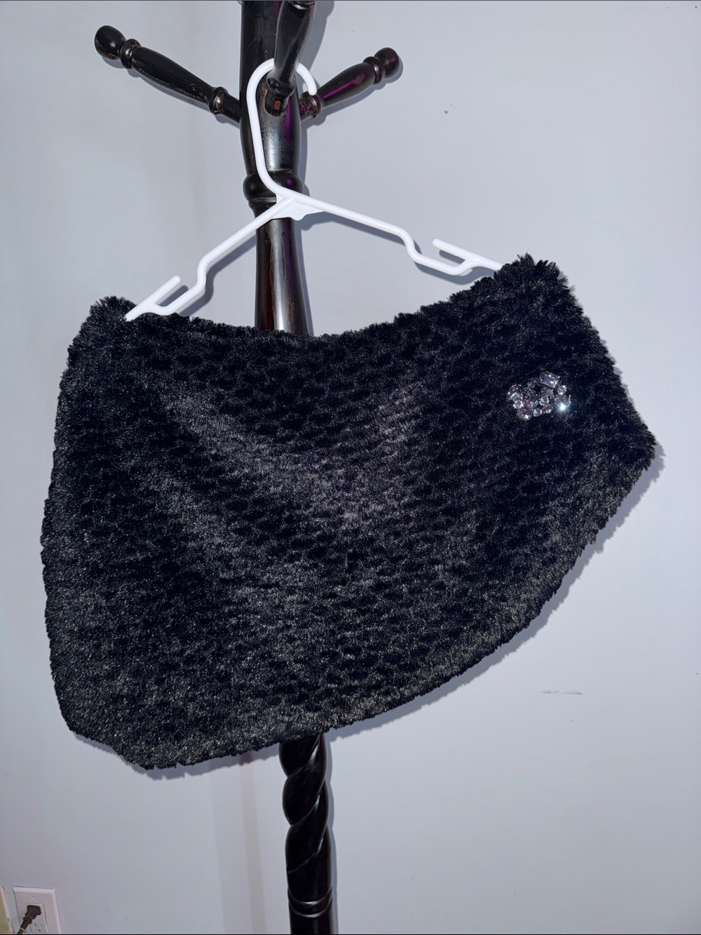 Cejon Black Faux Fur Women's Overlay Cape